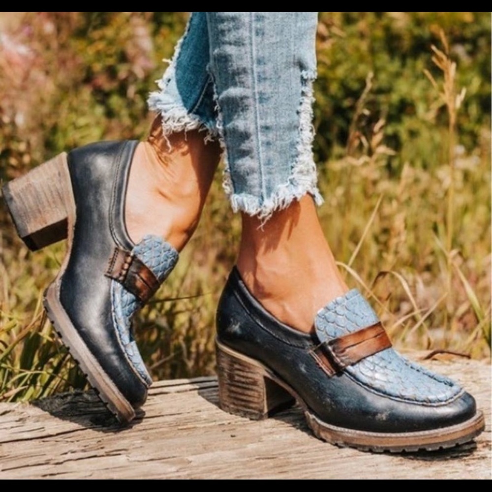 ☀️Freebird Bristol Loafers Blue & Black print